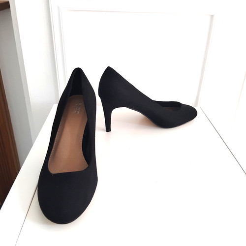 Papaya black faux - black, suede