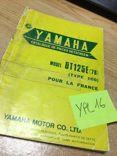 Yamaha parts list dt125e 1g0 - dt125e,