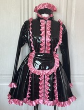 Misfitz black PVC & pink satin