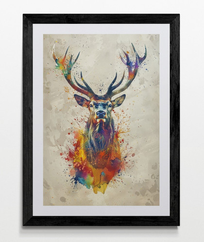 Stag deer framed canvas - stag,