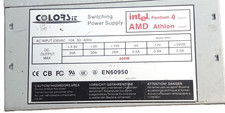 COLORSIT EN60950 400U SWITCHING POWER SUPPLY UNIT FOR  INTEL & AMD SUPPORT 400W