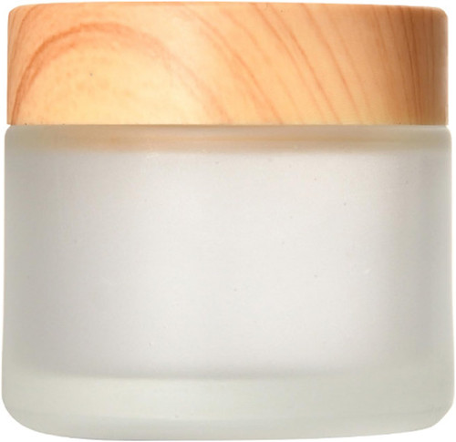 Frosted glass cream - glass, empty