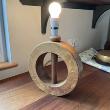 Vintage Statement Mid Century Wooden Table Lamp Base 30cm x28cm Working