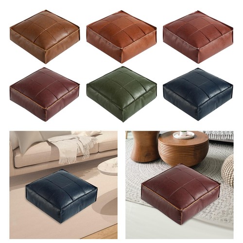 Leather pouf cover ottoman - pu,