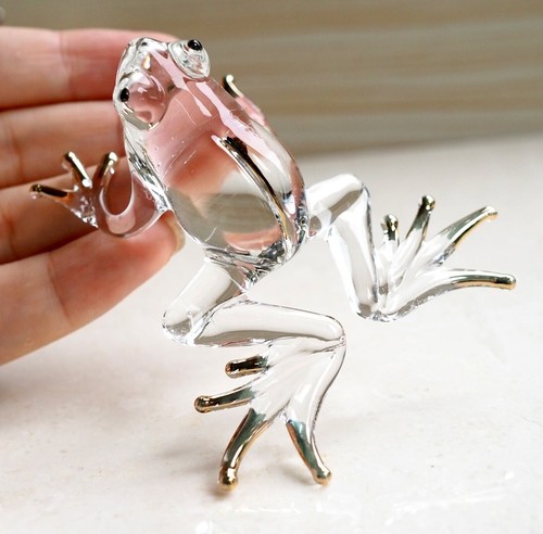 Frog hand blown clear - , art