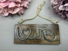 Wooden Rustic Hanging 'Love'