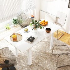 Extending Dining Table 120-160cm Kitchen Table Seats 4-6 People High Gloss White