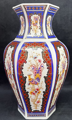 Oriental hexagonal shaped - hexagonal, vase