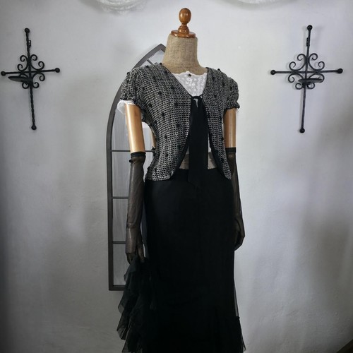 Black white chainmail knit - black, &