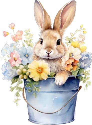 Colourful floral peter - peter, rabbit