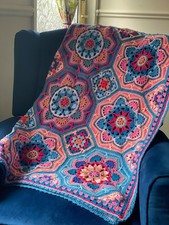 crochet Persian Tile Blanket 50x 50ins hand crochet