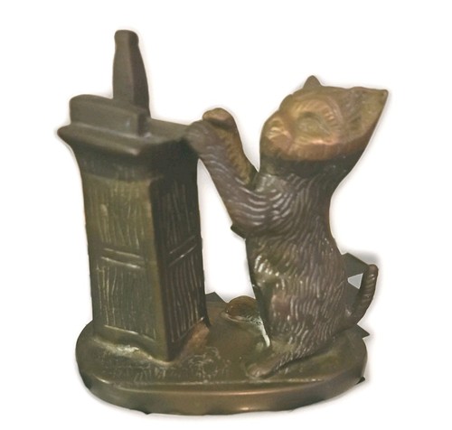 Vintage brass cat - brass, figurine