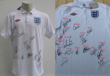 2009-10 England Home Shirt Squad Signed inc. Beckham & Rooney COA & Map (23617)