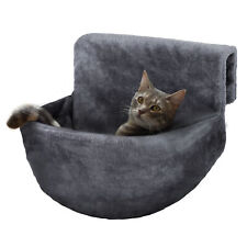 Petlicity Deluxe Radiator Cat Bed Round Grey Fleece Hammock with Strong Frame