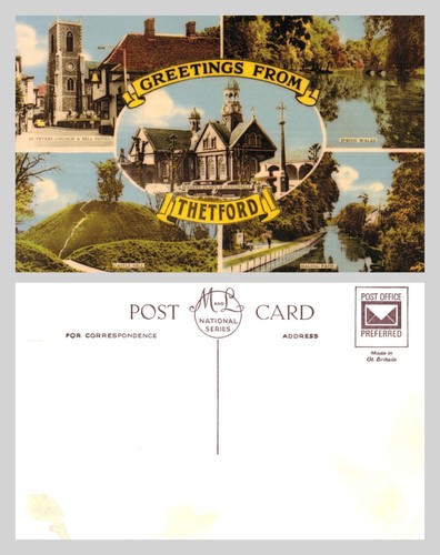 Vintage postcard thetford - vintage,