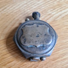 Vintage Trench Art Brass Pocket Cigarette Lighter Half Pence - missing cap