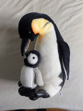Large Realistic Penguin + Baby Chick Plush Soft Toy Semo