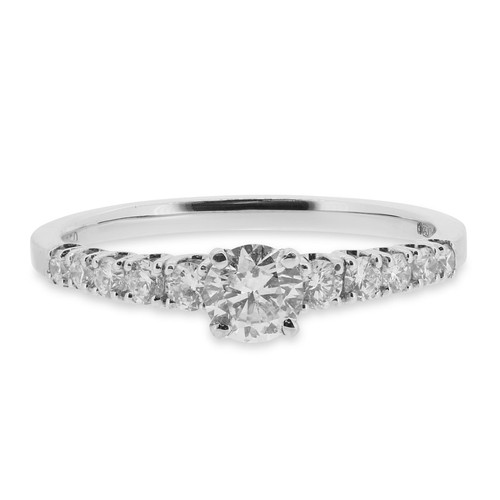 18ct white gold - 18ct, round