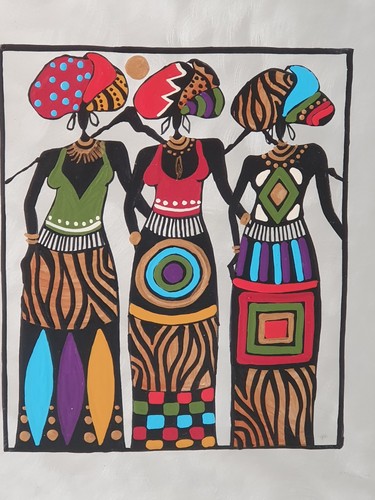 African oil acrylic painting - african, 3