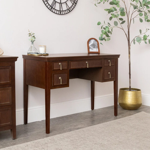 Dark brown wooden reeded - wooden,