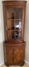 Mahogany Corner Display Cabinet with Glass Door