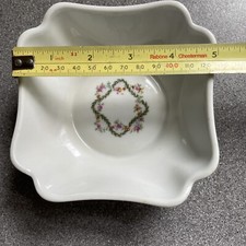 BERNARDAUD, LIMOGES Square Lobed Serving Bowl -  Floral pattern French