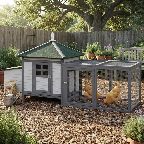 Luxury chicken coop with run - luxury,