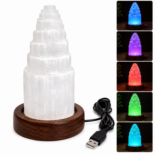 Selenite tower usb lamp - tower,