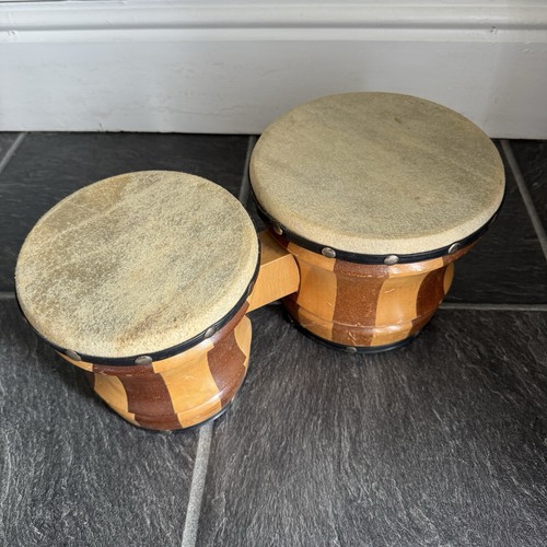 Vintage style wooden bongo - style,