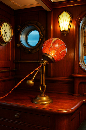 Vintage brass gimbal lamp - vintage,