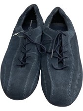 The Shoe Tailor Womens Trainers Lace Up Blue Suede - UK Size 8