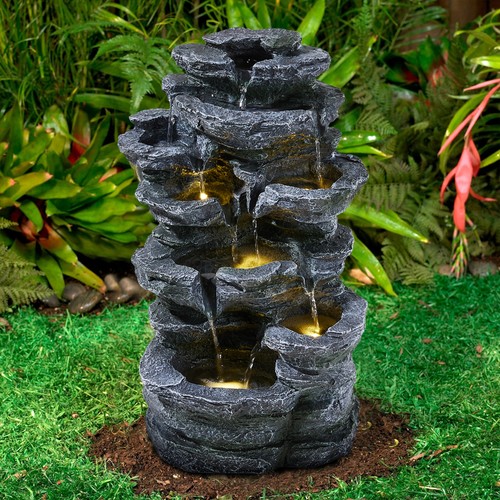 Solar garden waterfall - solar,