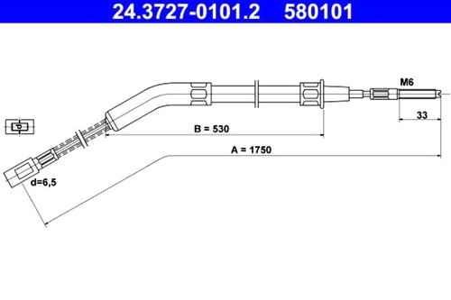Ate parking brake cable - ate, pull
