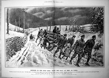 Old Bringing In Yule Logs With H.A.C. Imst Tyrol Sledge Children 1919 0 20th