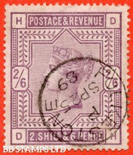 SG. 178. K10 (1). " DH " 2/6 Lilac. A very fine " 25th September 1889 FOL B56119