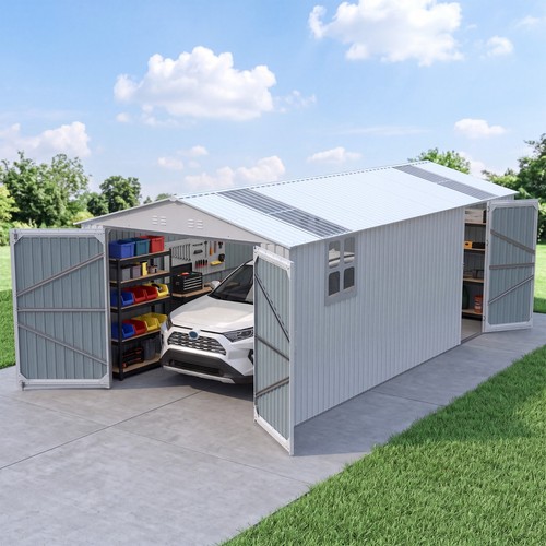 13x20ft metal garage shed - metal,