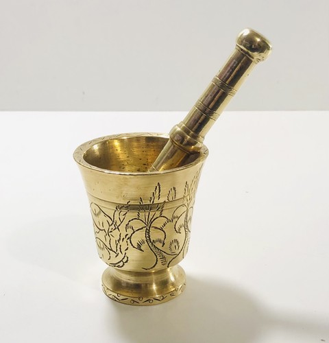 Brass mortar and pestle - brass,