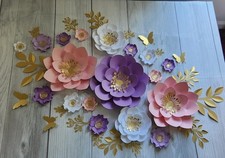 3D Large Paper Flowers Set 3D