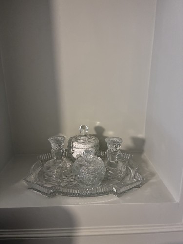Vintage cut glass vanity - vintage, set