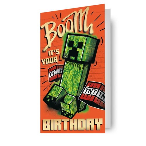 Minecraft birthday card - minecraft,