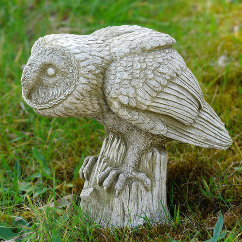Hunting owl stone statue - hunting,