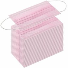 10x 3ply Pink, Black, red face masks cover protectors with ear loops UK Seller