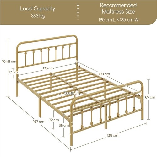 Double metal bed frame - double,
