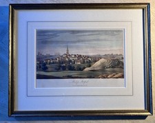 BISHOPS STORTFORD - HERTS. Antique 1821 Georgian Aquatint Etching By J Mawman