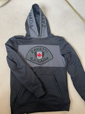Black Hoodie Zavetti Canada Black and Grey  Men's Size Small 40" Chest