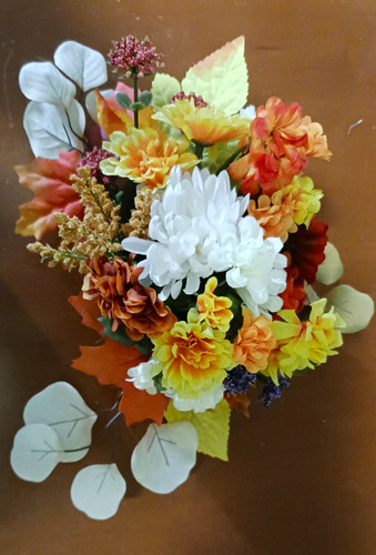 Silk fall floral centerpiece - floral,