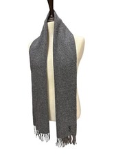 Pre-owned Genuine YSL 90% Wool Scarf Grey