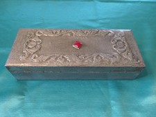 ANTIQUE ART DECO PEWTER CIGARETTE / CIGAR BOX