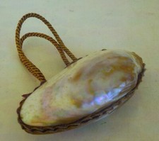Antique Polished MOP Oyster or Mussel Shell Purse