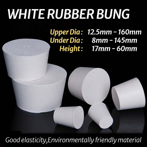 White rubber bung stopper - white,
